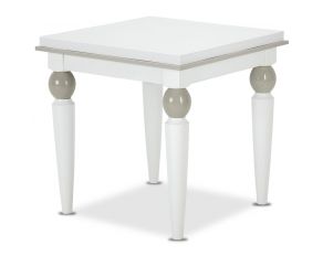 AICO Sky Tower End Table in White Cloud