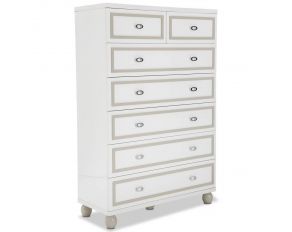 AICO Sky Tower 7 Drawer Chest in White Cloud