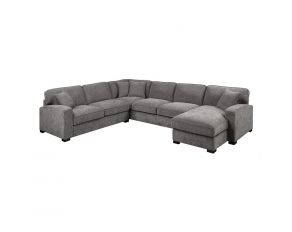 Repose 3 Piece Sectional with 4 Pillows in Dark Grey