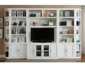 Catalina 6 Piece Large Entertainment Wall in Cottage White