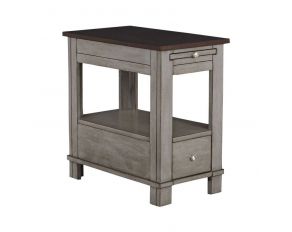 Chairsides III Chairside Table with USB Port in Walnut Gray