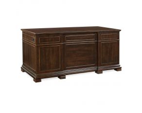 Aspen Home Weston 66" Executive Desk with Power in Brown