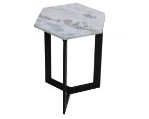 Outbound Accent Table in White Marble Top