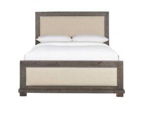 Willow King Upholstered Bed in Distressed Dark Gray