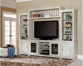 Willow Entertainment Center in Distressed White