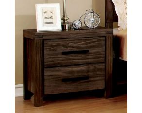 Furniture of America Rexburg Night Stand in Dark Gray Wire-Brushed