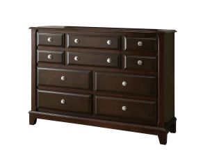 Furniture of America Litchville Dresser in Brown Cherry Finish