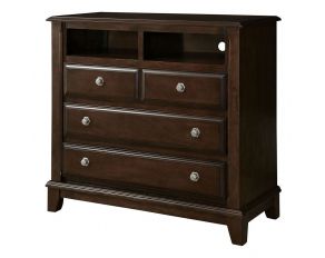 Furniture of America Litchville Media Chest in Brown Cherry Finish