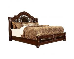 Furniture of America Flandreau Eastern King Bed in Brown Cherry Finish