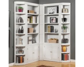 Boca 5 Piece Corner Library Wall in Cottage White