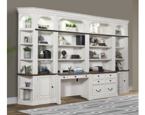 Provence 8 Piece Library Wall in Vintage Alabaster