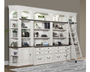 Provence 9 Piece Library Wall in Vintage Alabaster