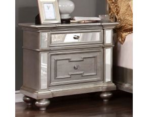 Furniture of America Salamanca Night Stand in Silver Finish