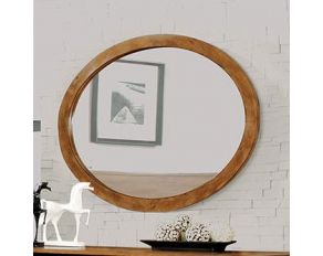 Furniture of America Lennart Oval Mirror in Oak