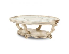 Platine de Royale Oval Cocktail Table in Champagne