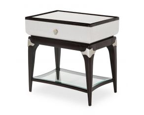 Paris Chic Rectangular Night Stand End Table in Espresso