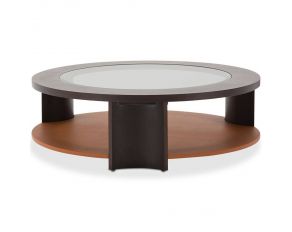 21 Cosmopolitan Round Cocktail Table in Diablo Orange and Umber