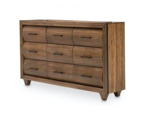 Brooklyn Walk 9 Drawer Dresser in Burnt Umber Finish