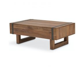 Brooklyn Walk Rectangular Cocktail Table in Burnt Umber