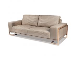 Gianna Leather Sofa in Rose Gold