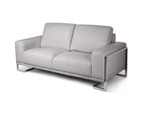 Mia Bella Gianna Loveseat Light Gray in Stainless Steel