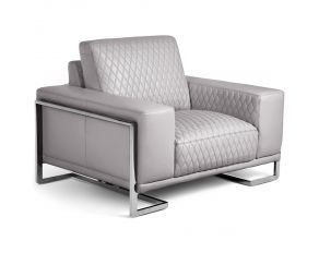 Mia Bella Gianna Chair Half Light Gray in Stainless Steel