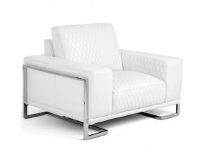 Mia Bella Gianna Chair and Half White in Stainless Steel