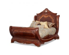 Cortina Queen Sleigh Bed in Honey Walnut