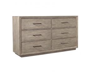 Platinum 6-Drawer Dresser in Gray Linen