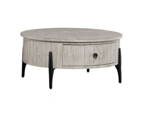 Zane Round Cocktail Table in Parchment