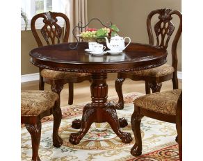 Elana Round Dining Table in Brown Cherry