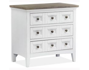 Heron Cove Wood 2-Tone Drawer Nightstand in Chalk White