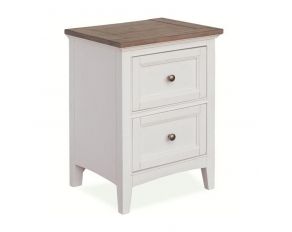 Heron Cove Wood Small 2 Tone Nightstand in Chalk White