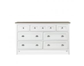 Heron Cove Two Tone Drawer Dresser in Chalk White and Dovetail Grey