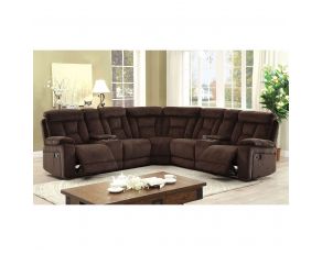 Furniture of America Maybell Sectional in Brown