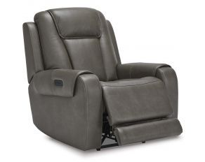 Card Player Power Recliner in Smoke