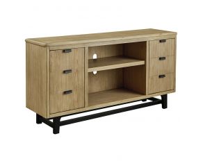 Freslowe Large TV Stand in Light Brown and Black