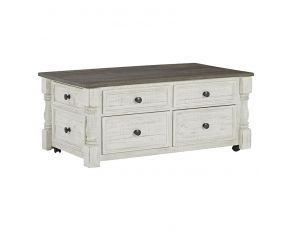Havalance Lift-Top Coffee Table in White and Gray