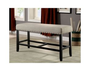 Furniture of America Sania II Counter Height Bench, Antique Black Finish