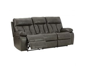 Willamen Reclining Sofa with Drop Down Table in Quarry