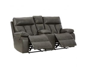 Willamen Reclining Loveseat with Console in Quarry