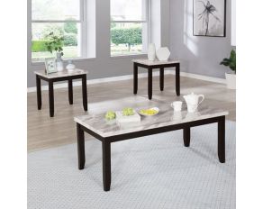 Lodivea 3 Piece Table Set in White and Black