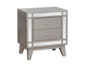 Leighton 2 Drawer Nightstand in Metallic Mercury