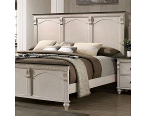 Agathon California King Bed in Antique White and Walnut