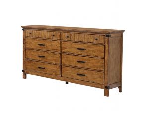 Brenner 8 Drawer Dresser in Rustic Honey