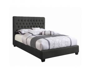 Chloe Tufted Upholstered King Bed in Charcoal