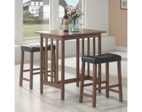 3-Piece Counter Height Set in Nut Brown