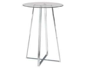 Glass Top Bar Table in Chrome