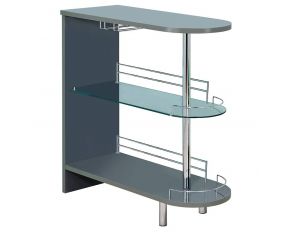 3-Tier Bar Table in Glossy Grey And Clear