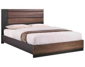 Azalia California King Bed in Walnut and Black